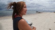 Bantayan Island Philippines. Catching Puffer Fish By Hand