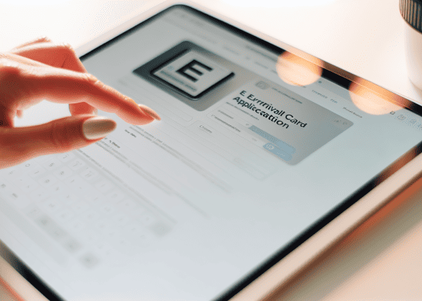 Electronic device displaying e Arrival Card application
