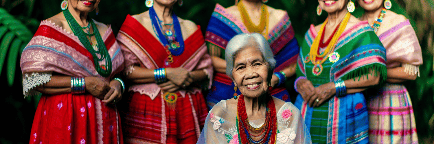 Traditional Filipino women in cultural attire