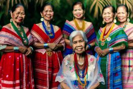 Traditional Filipino women in cultural attire