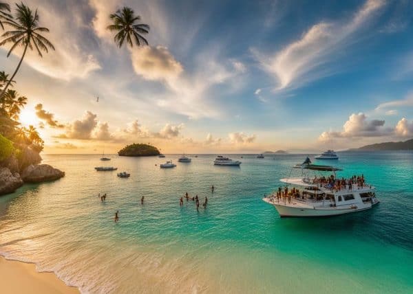 Boracay Island Hopping w Cliff Jumping and Sunset Boat Party Cruise