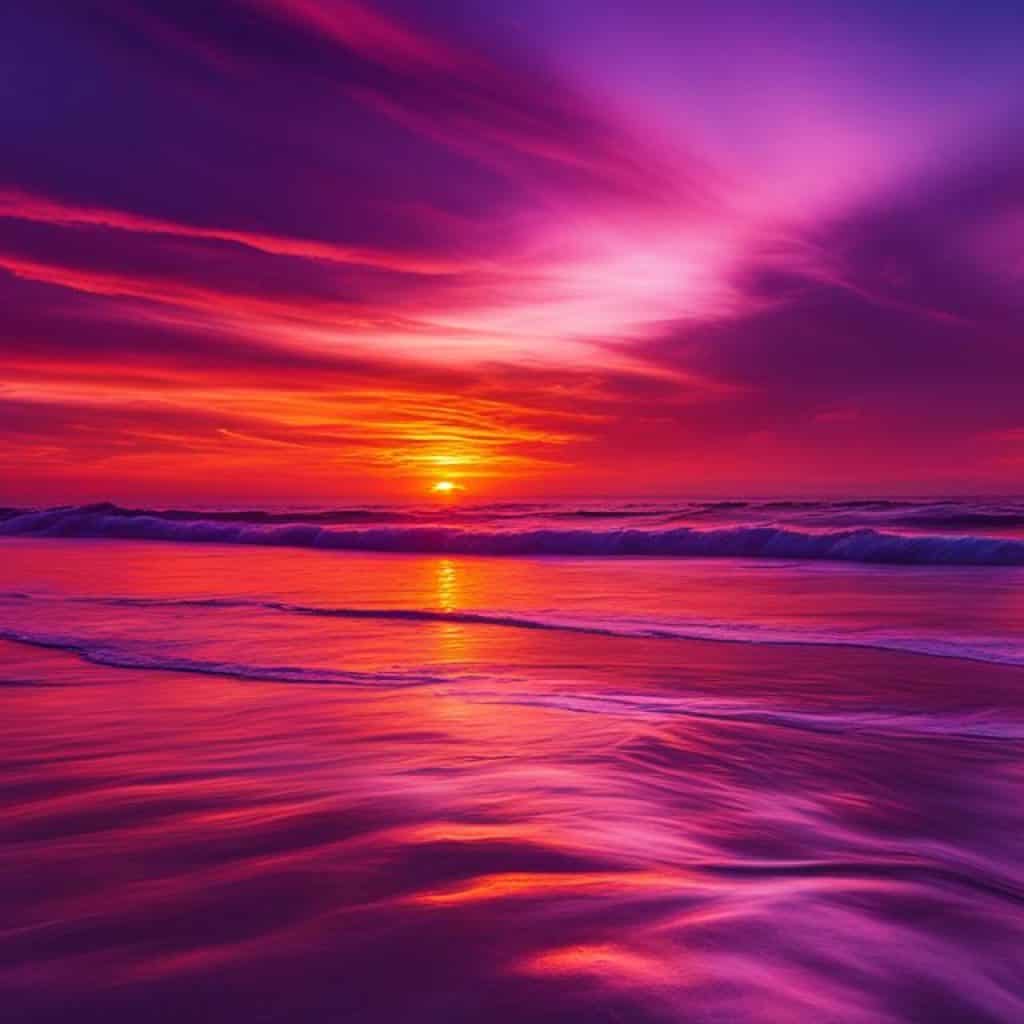 Inspiring sunset over the ocean