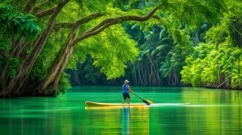 Paddleboarding in Loboc River, bohol philippines