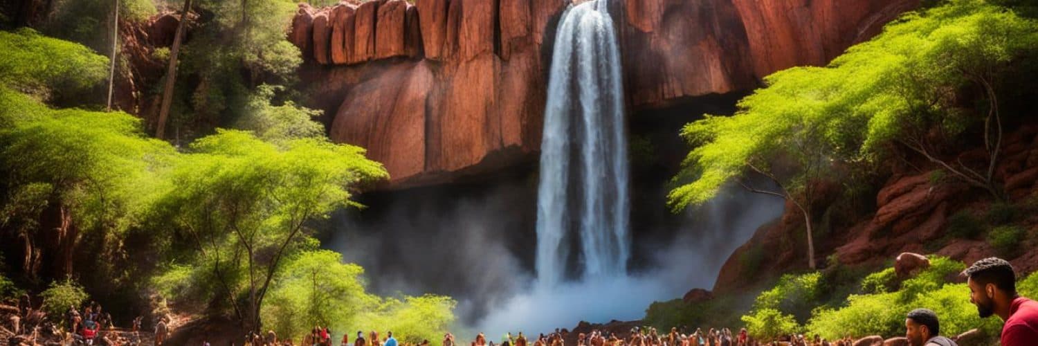 Red Rock Waterfalls and Hot Spring Join In Tour with Forest Camp Experience