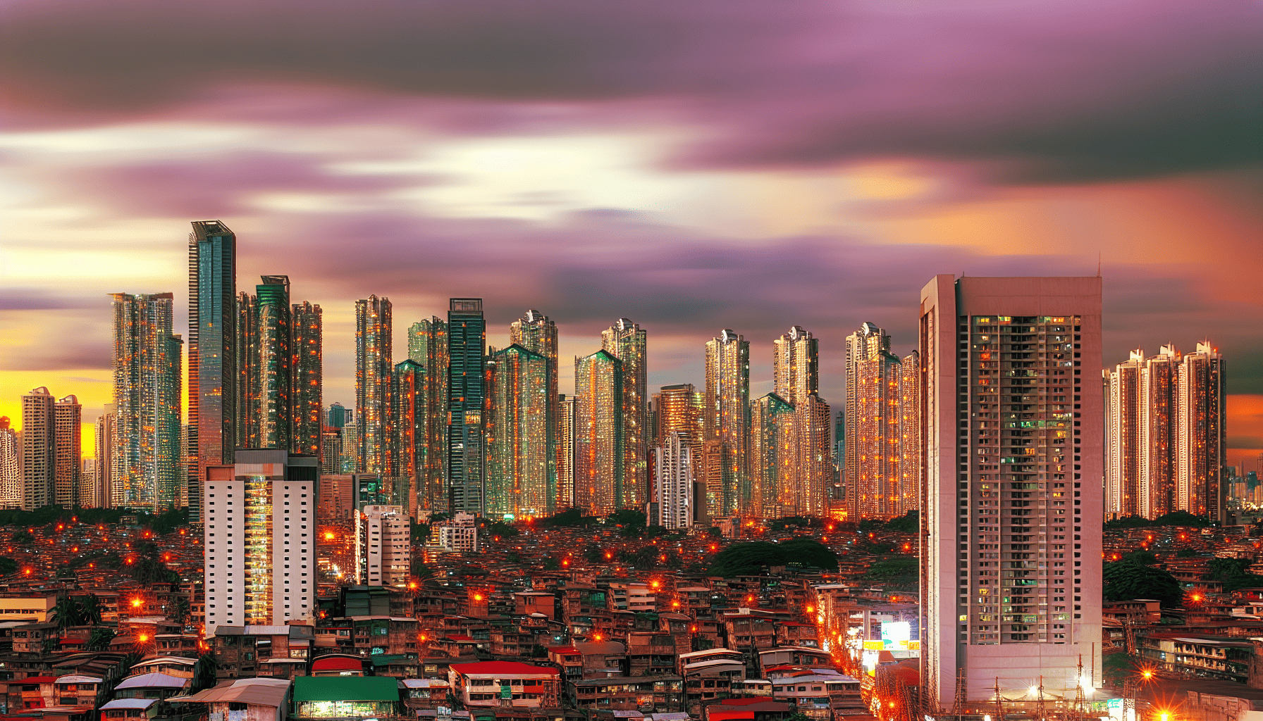 High-rise condo buildings in Metro Manila