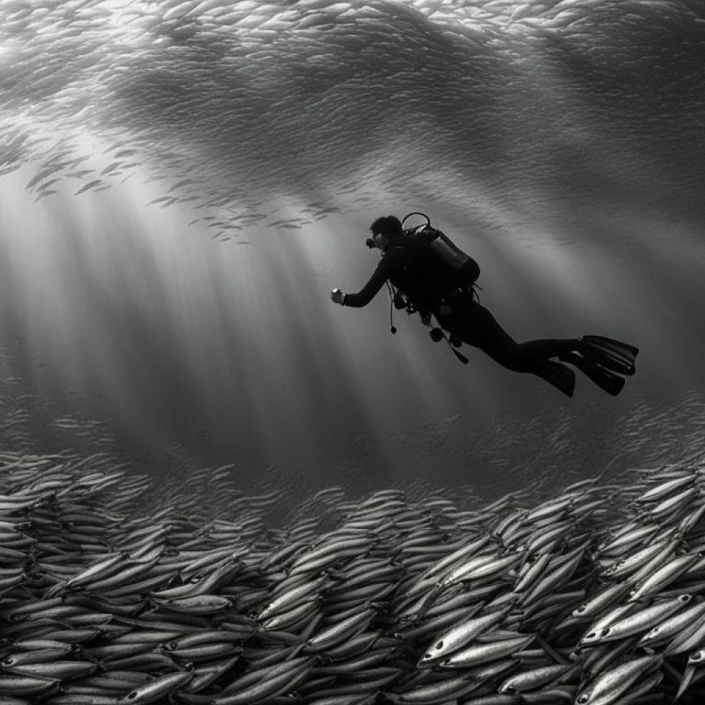 diving with sardines