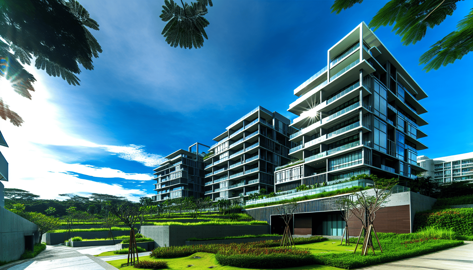 Modern condominium complex in the Philippines