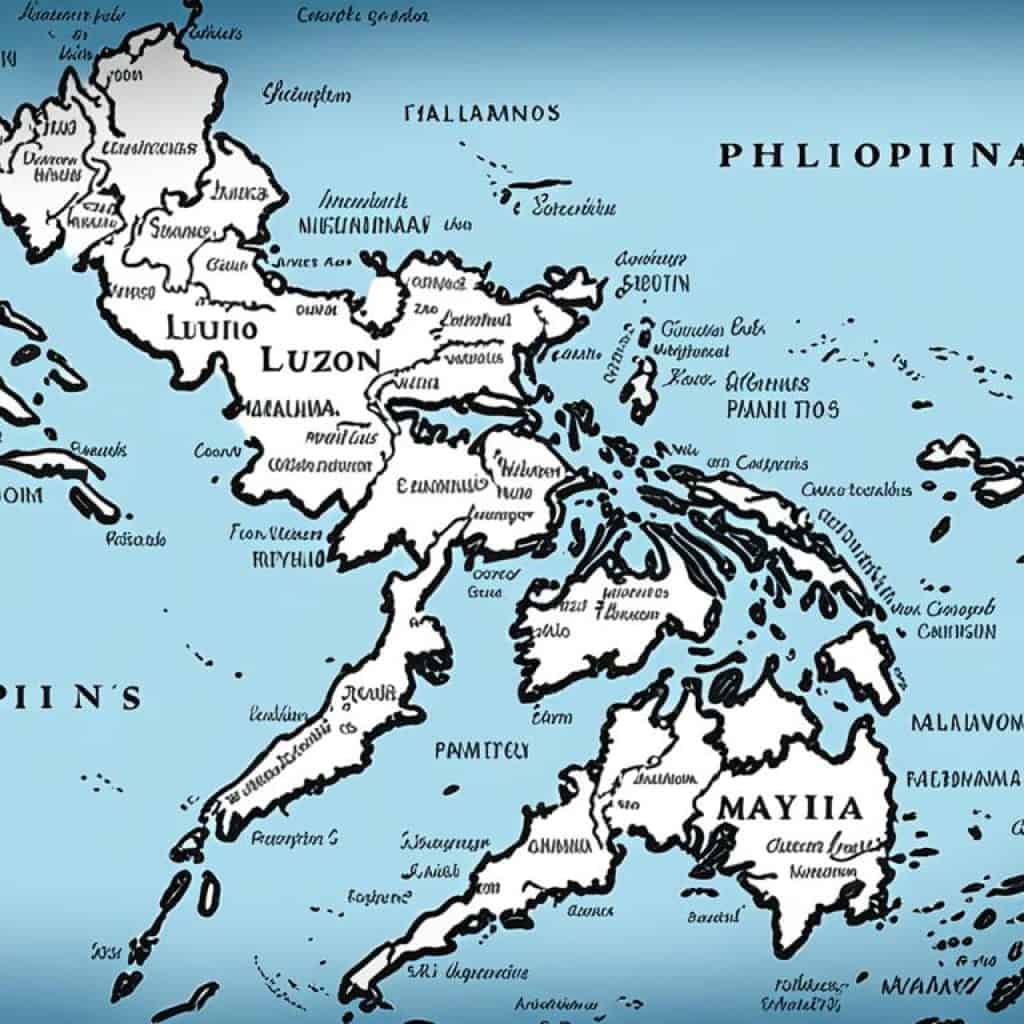 Black and White Philippines Map