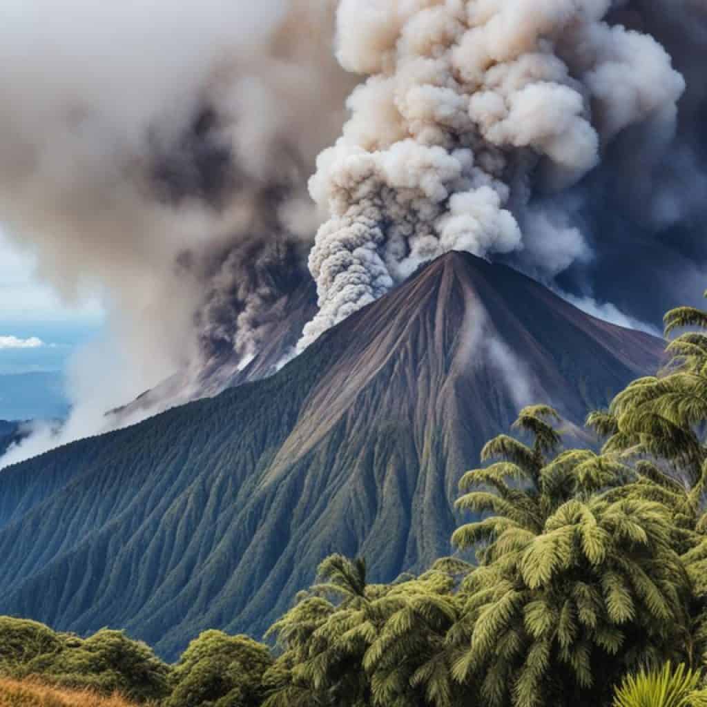 Ragang active volcano in the Philippines