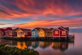 Sunset at San Juan by the Bay Floating Cottages and Boardwalk, samar philippines