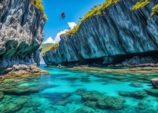 Cliff Jumping at Magpupungko Rock Pools, Siargao Philippines