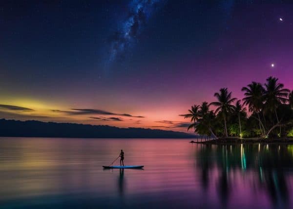 Nighttime Stand-up Paddleboarding, Siquijor Philippines
