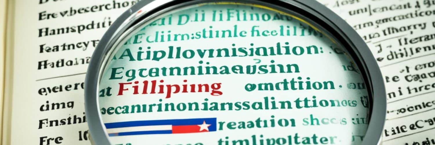 Accurate Filipino Translation to English Services