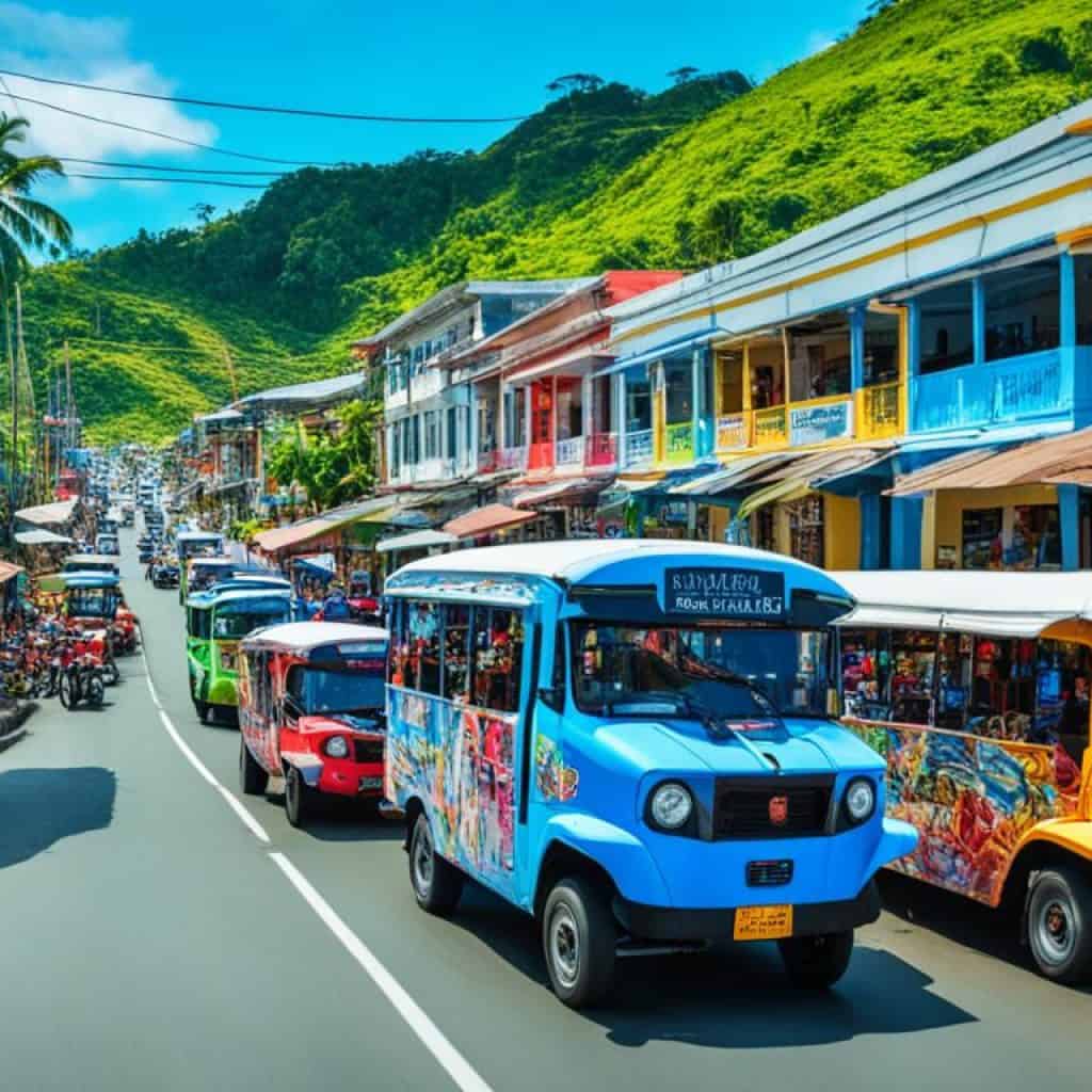 tricycle, jeepney, bus, van