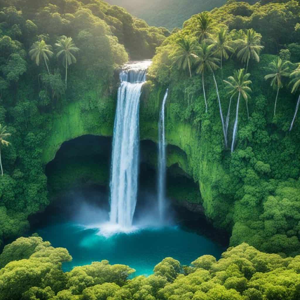 waterfall in Virac, Philippines