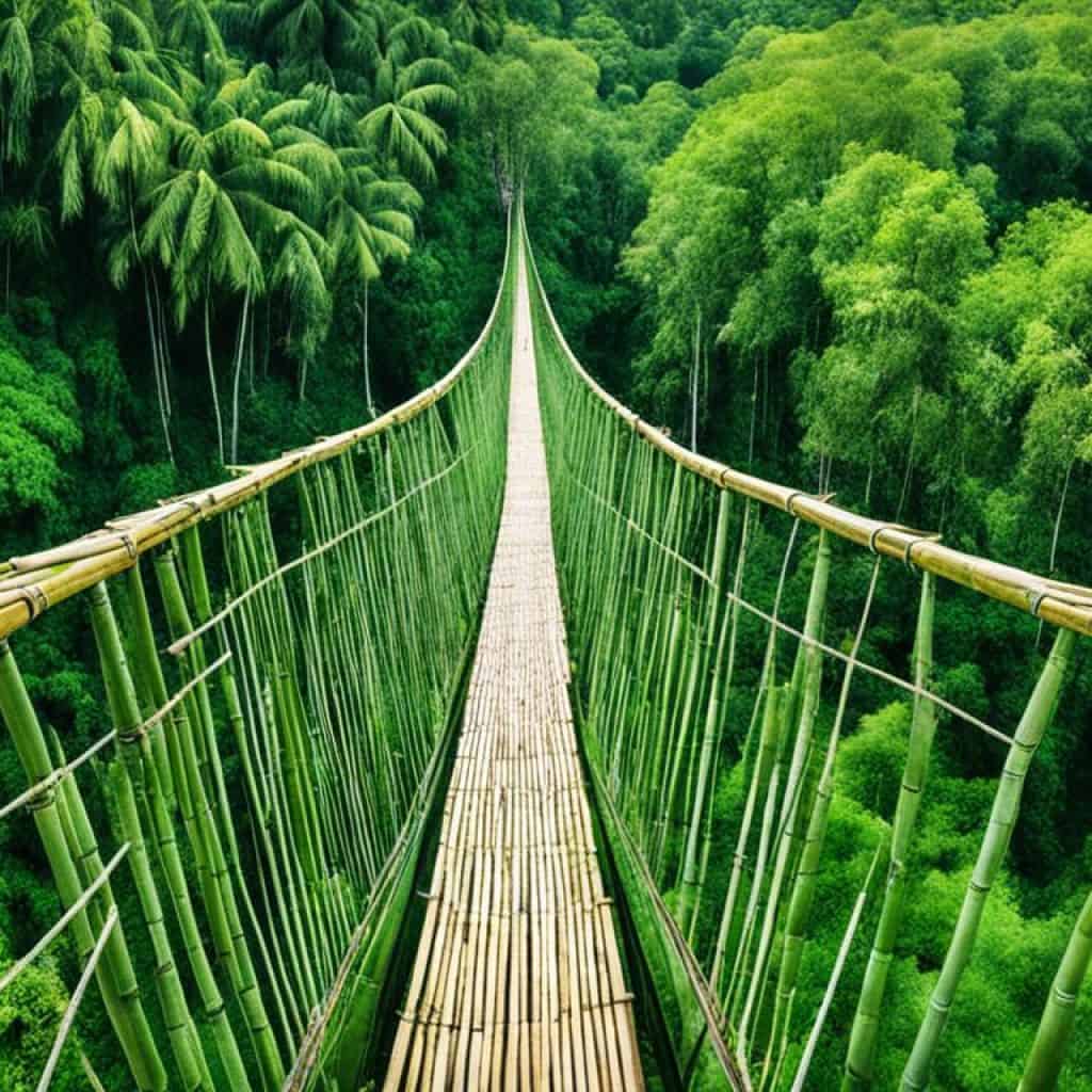 bamboo hanging bridge