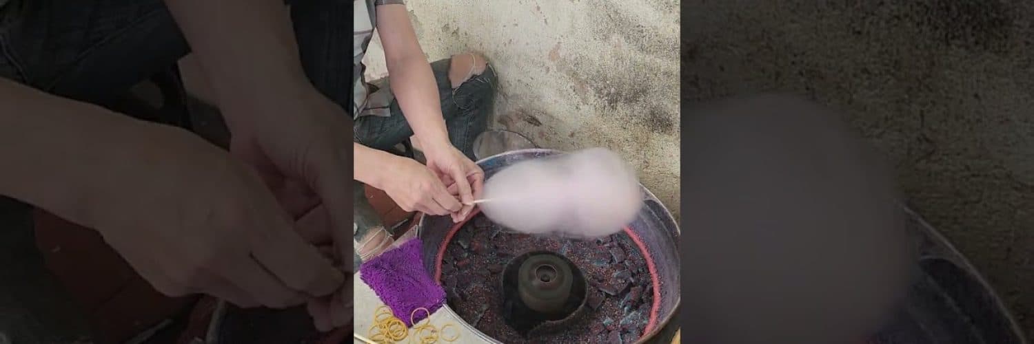 Traditional Cotton Candy Making Street Food Magic shorts Video